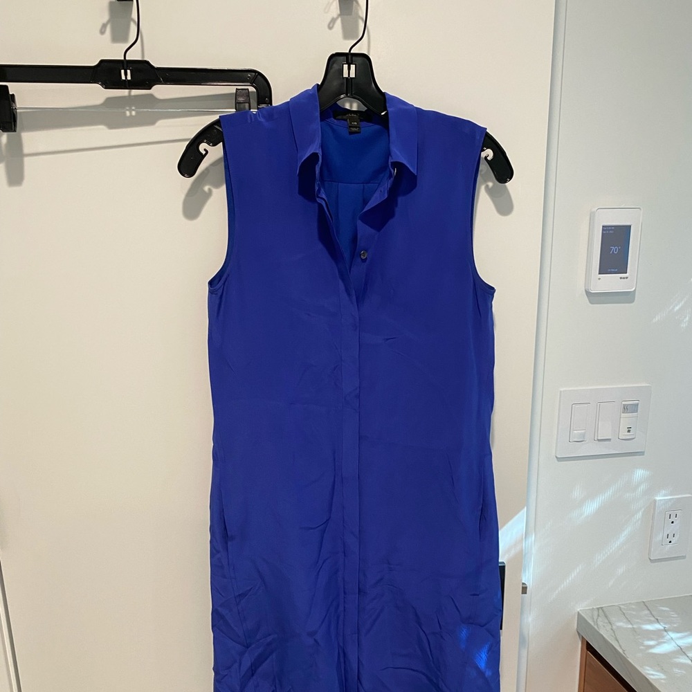 Jcrew sleeveless silk button font shirt dress
